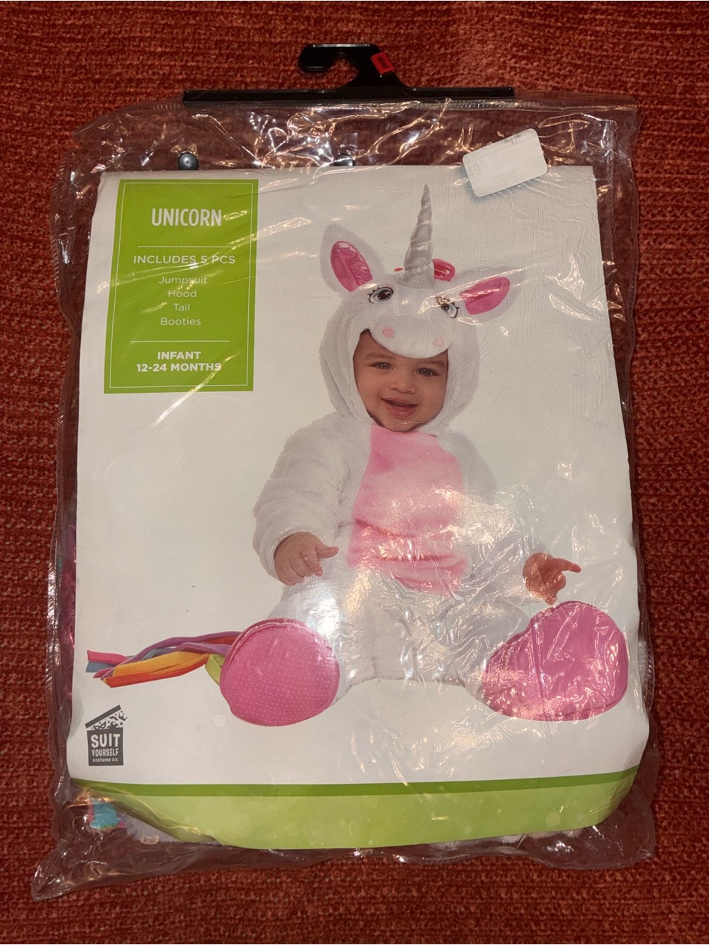 Infant Unicorn Costume - White & Pink Plush Jumpsuit